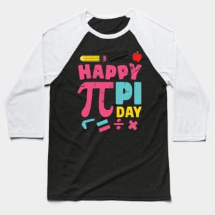 Happy Pi Day Mathematic Math Teacher Gifts Leopard Rainbow Baseball T-Shirt